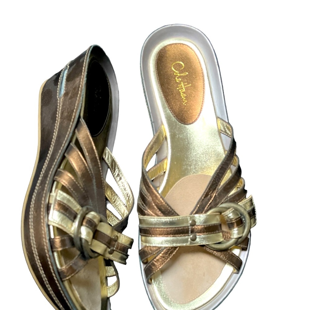 Cole Haan Wedge sandles size 8 1/2 B. Worn very little- mint condition.